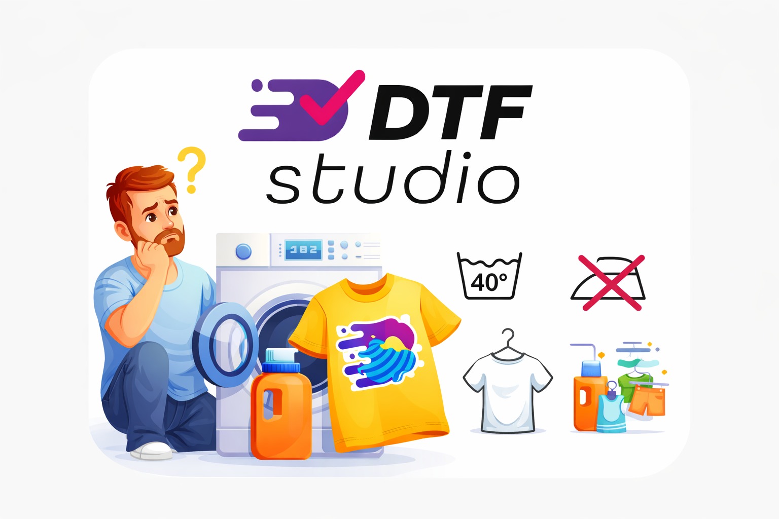 jak prać nadruki dtf