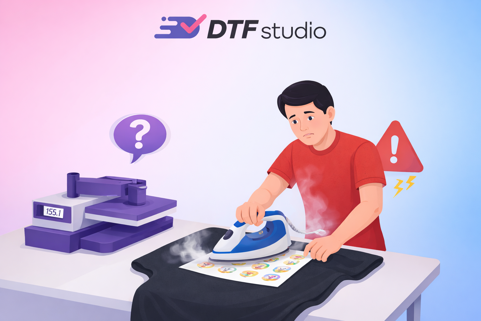 Czy mogę wgrzać transfer DTF żelazkiem?